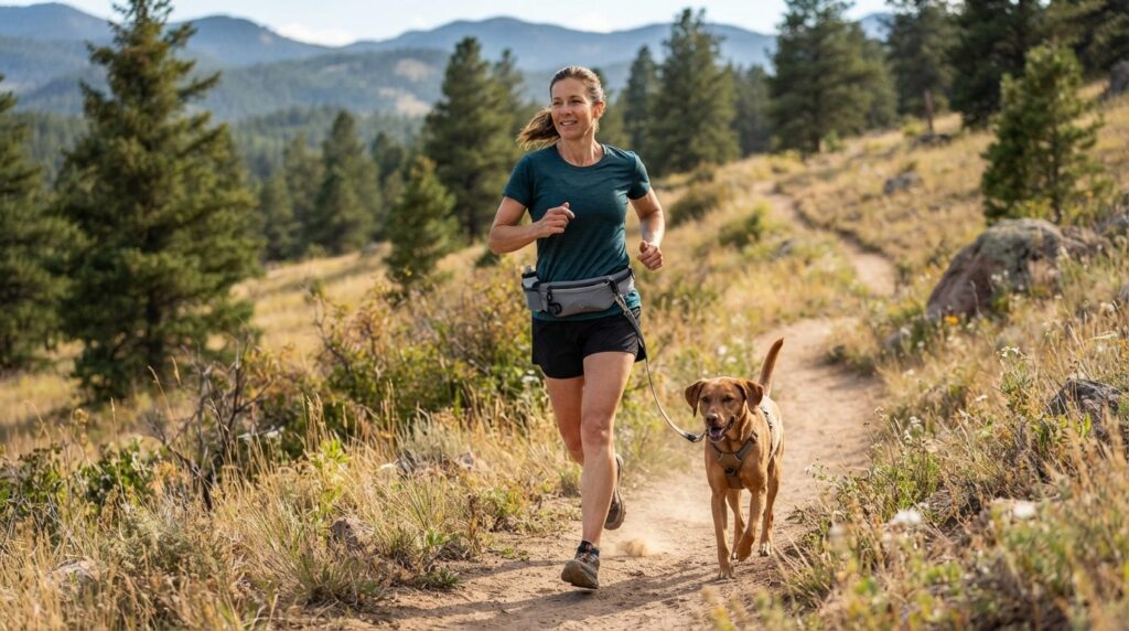 Photorealistic comparison image of an active runner with goo